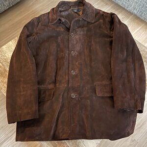 Vintage J.Crew Suede Barn Jacket – Leather Lining, Good Condition